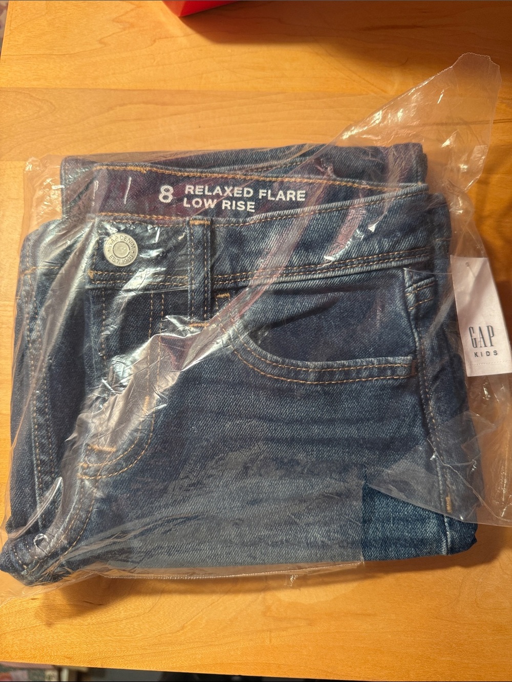 GAP kids Relaxed Flare Jeans - Dark Blue Denim